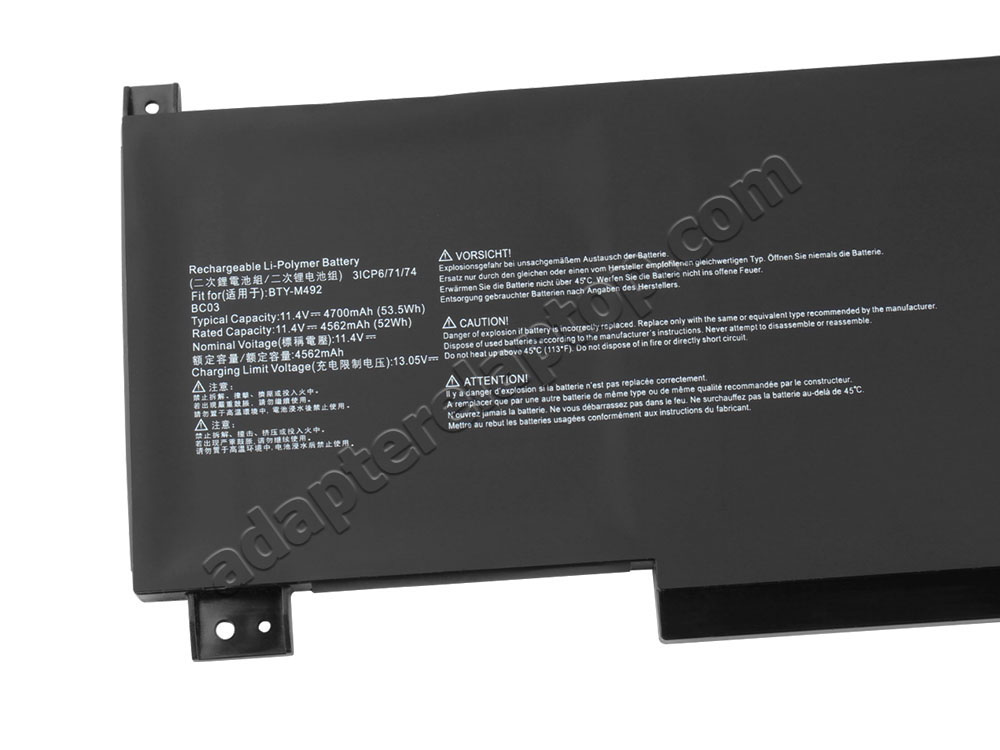 Batteri till MSI Katana GF66 11UG-062 4700mAh 53.5Wh