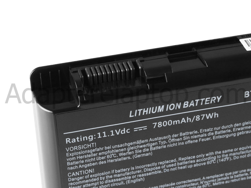 7800mAh 87Wh 9 Celle Batteri Medion Erazer X6812 MD 98460 MD98460