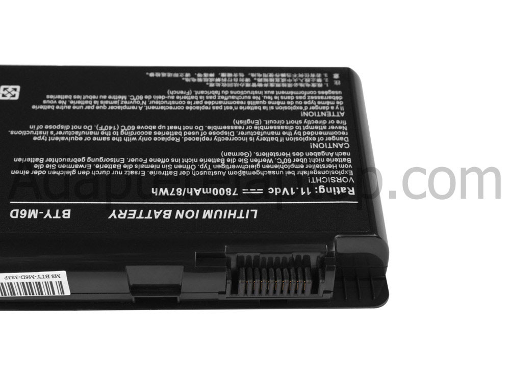 7800mAh 87Wh 9 Celle Batteri Medion Erazer X6812 MD 98460 MD98460