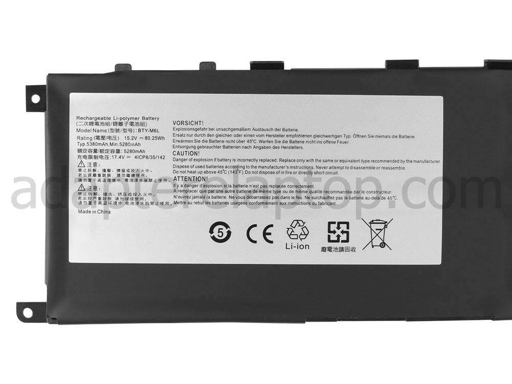 5380mAh 4 Celle MSI PS63 Modern 8RC-054IT batteri