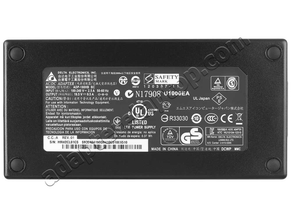 180W Medion Erazer X6811 (MS-16F1) AC Adapter Lader + Kabel