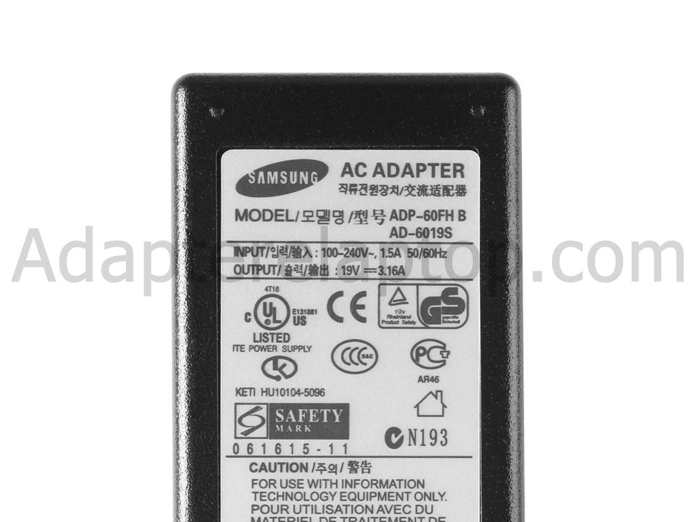 Original 60W Samsung NP270E5G-K06FR NP270E5G-K07FR AC Adapter Lader