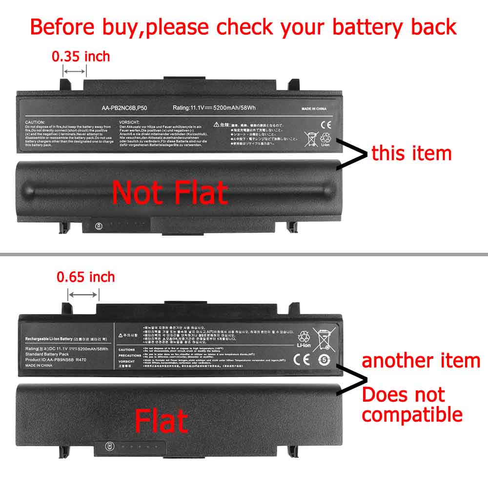 5200mAh 58Wh 6 Celle Batteri for Samsung 550p4c
