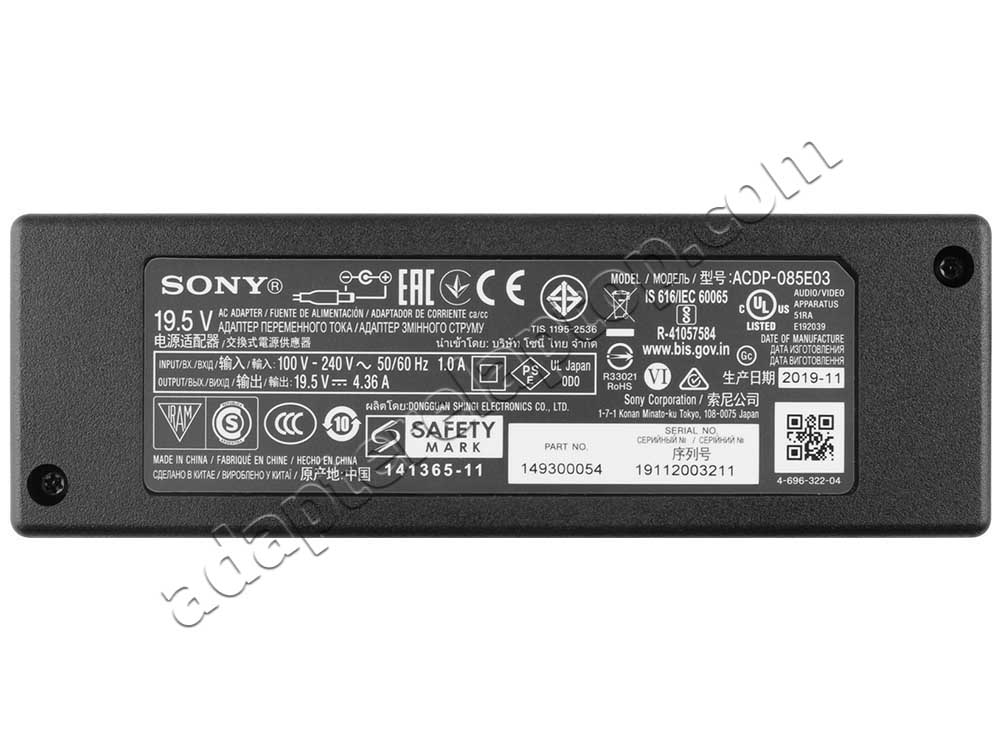 Original 19.5V 4.36A 85W Sony ACDP-085E02 LED TV AC Adapter Lader