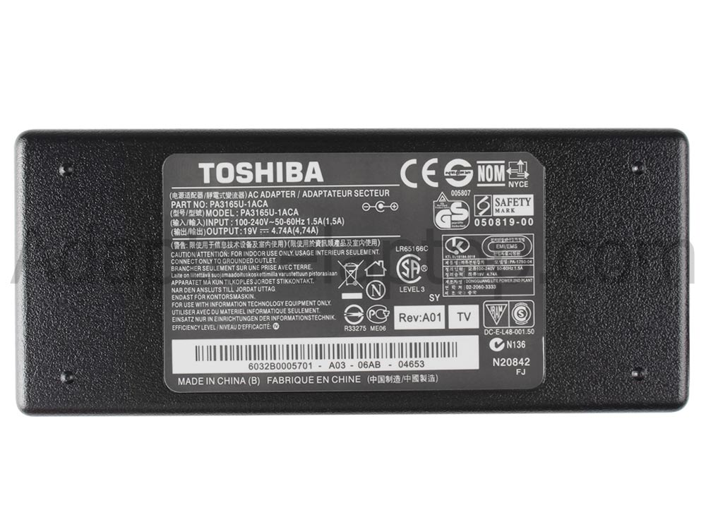 90W Toshiba Satellite L50-B-1HM L50-B-218 AC Adapter Lader