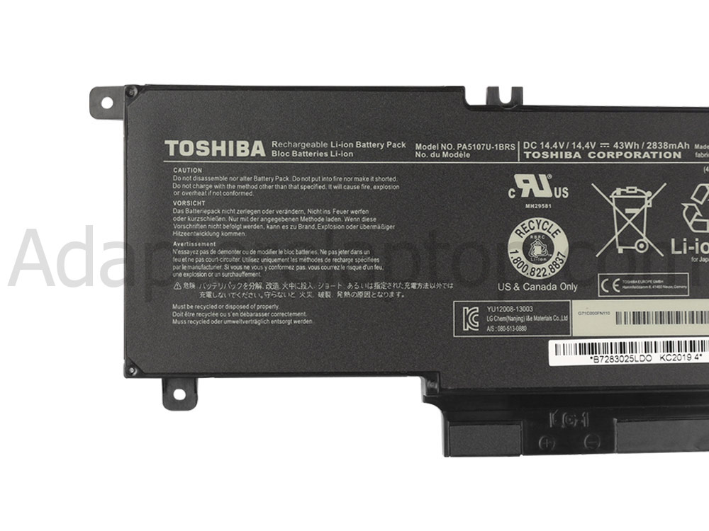 Original 45Whr 2800mAh Toshiba Satellite P50T-BST2GX1 P50T-B-10T Batteri