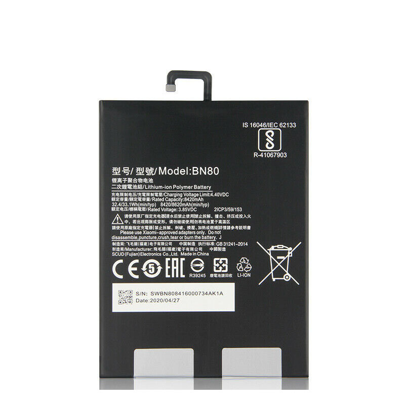 Original 8420mAh 32.4Wh 2 Celle Batteri Xiaomi Pad 4 plus